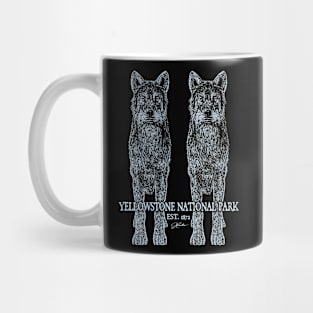 Yellowstone National Park, Creepy Twin Wolves Mug